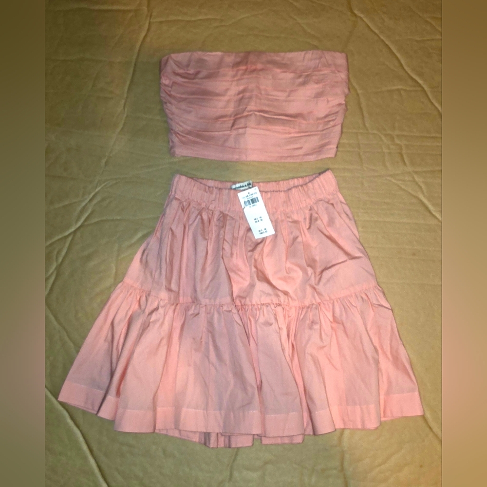 NEW with TAGS Abercrombie & Fitch Pinl Poplin Skirt an Strapless Top Size XXS - Picture 3 of 6